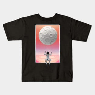 astronaut in the moon Kids T-Shirt